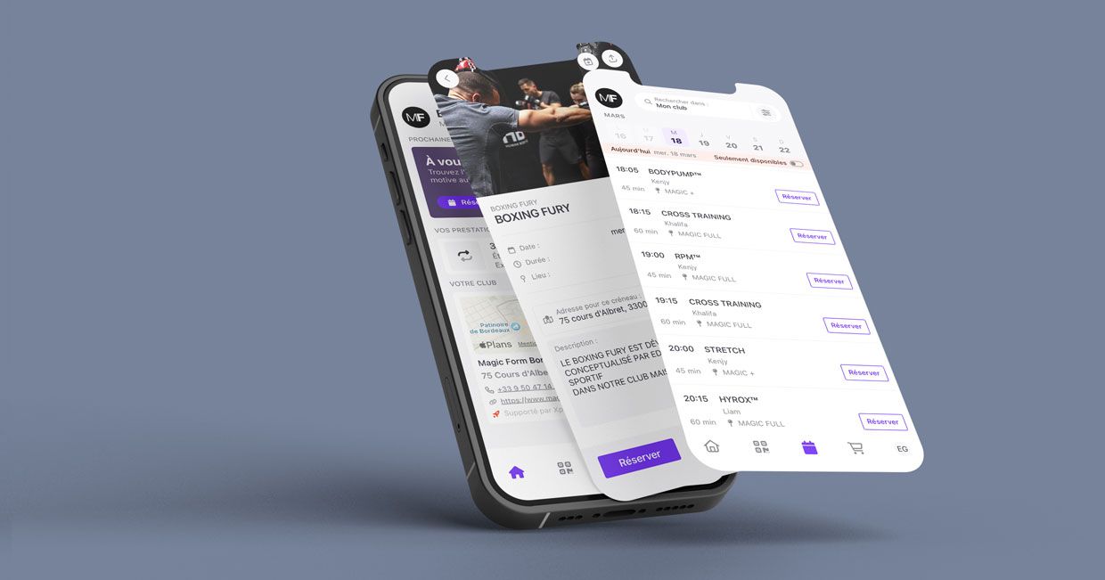 Application smartphone Salle de sport Bordeaux